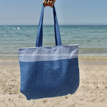 Un très grand sac de plage en fouta tunisienne 100% coton