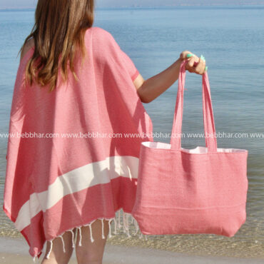 Lot de plage de 7 pièces en fouta tunisienne 100% coton, composé d'une robe de plage de taille standard, un grand sac de plage avec doublure, une fouta, une pochette fourre-tout, un porte monnaie, un chouchou pour les cheveux et un serre tête