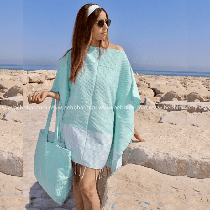 Un très grand sac de plage en fouta tunisienne 100% coton